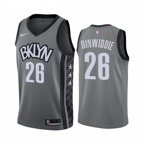 Brooklyn Nets #26 Spencer Dinwiddie Gray Youth Swingman Statement Edition Jersey Youth