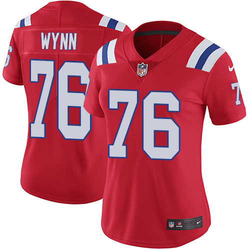 New England Patriots #76 Isaiah Wynn Red Alternate Women's Stitched Vapor Untouchable Limited Jersey Womens