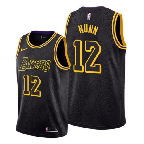 Los Angeles Lakers #12 Kendrick Nunn Black Swingman City Edition Jersey Mens