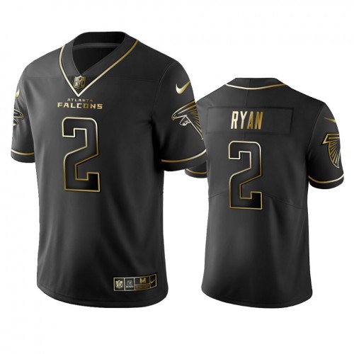 Atlanta Falcons #2 Matt Ryan Men's Stitched Vapor Untouchable Limited Black Golden Jersey Men's