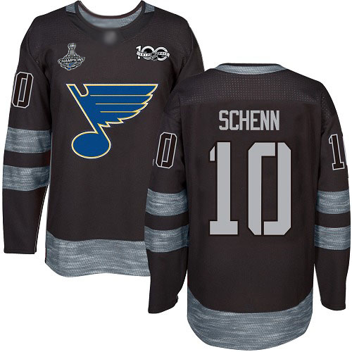Adidas St. Louis Blues #10 Brayden Schenn Black 1917-2017 100th Anniversary Stanley Cup Champions Stitched Jersey Men's