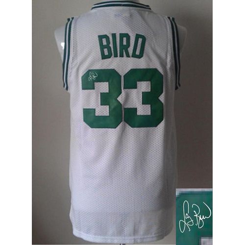 Revolution 30 Autographed Boston Celtics #33 Larry Bird White Stitched Jersey Mens