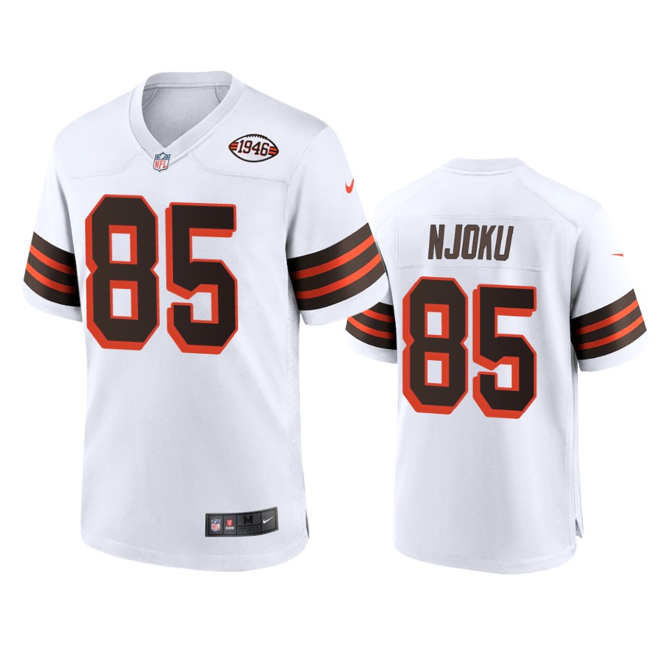 Men's Browns #85 David Njoku 1946 Collection Alternate Game Limited Jersey - White