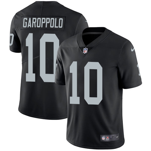 Raiders #10 Jimmy Garoppolo Black Team Color Youth Stitched Vapor Untouchable Limited Jersey