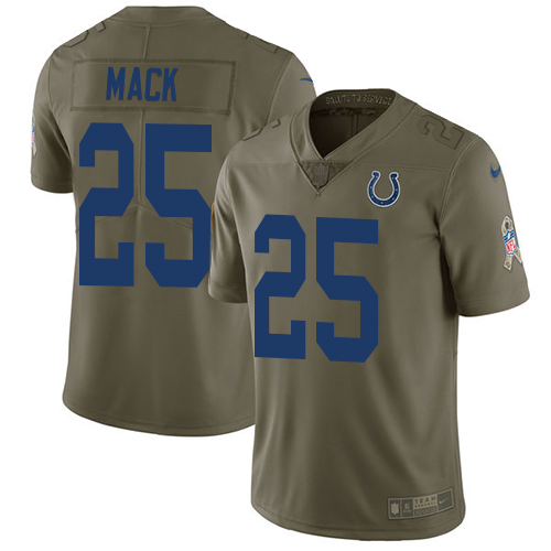 Indianapolis Colts #25 Marlon Mack Olive Men's Stitched Limited 2017 Salute To Service Jersey Men's