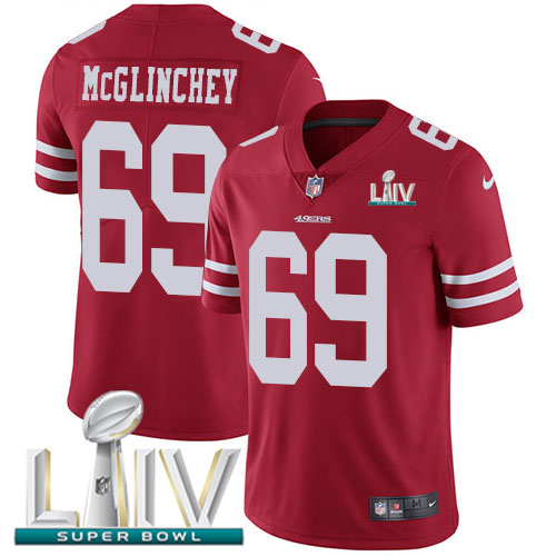 San Francisco 49ers #69 Mike McGlinchey Red Super Bowl LIV 2020 Team Color Youth Stitched Vapor Untouchable Limited Jersey Youth