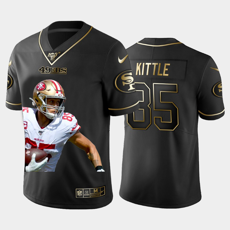 San Francisco 49ers #85 George Kittle Team Hero Vapor Limited 100 Jersey Black Golden