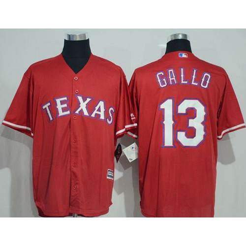 Texas Rangers #13 Joey Gallo Red New Cool Base Stitched Jersey Men's