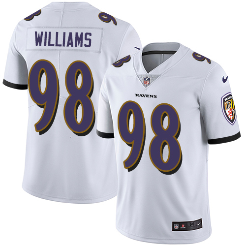 Baltimore Ravens #98 Brandon Williams White Youth Stitched Vapor Untouchable Limited Jersey Youth
