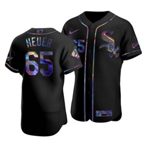 Chicago Chicago White Sox #65 Codi Heuer Men's Iridescent Holographic Collection Jersey - Black Men's
