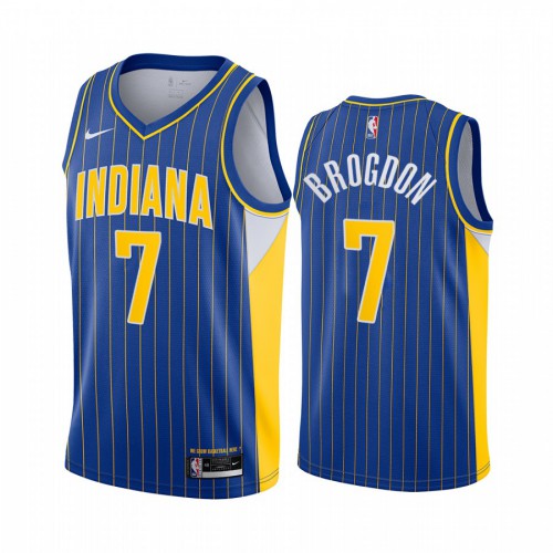 Indiana Pacers #7 Malcolm Brogdon Blue Swingman 2020-21 City Edition Jersey Mens