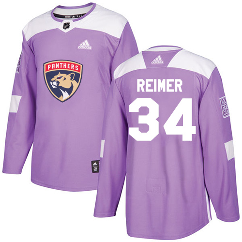 Adidas Florida Panthers #34 James Reimer Purple Authentic Fights Cancer Stitched Jersey Men's