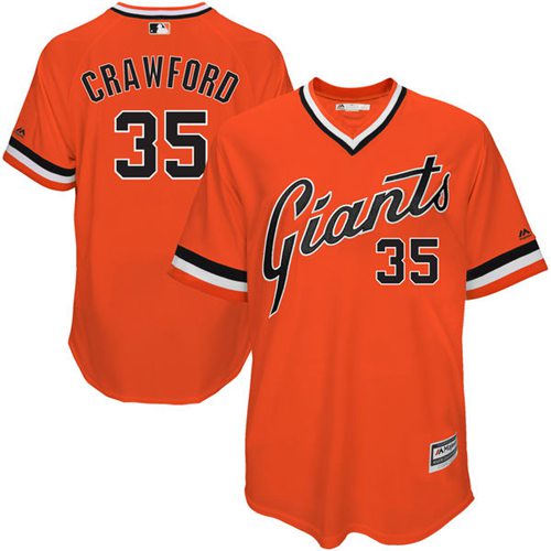 San Francisco Giants #35 Brandon Crawford Orange 1978 Turn Back The Clock Stitched Jersey Men's
