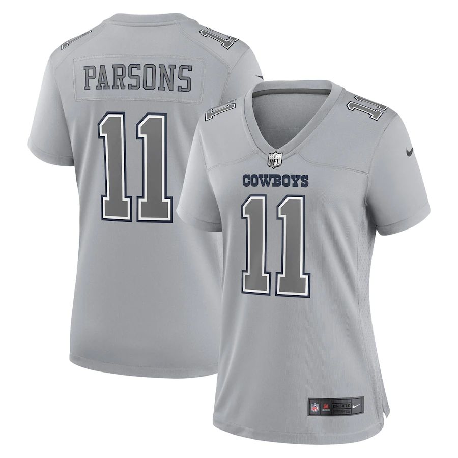 Dallas Cowboys #11 Micah Parsons Women's Gray Atmosphere Fashion Game Jersey