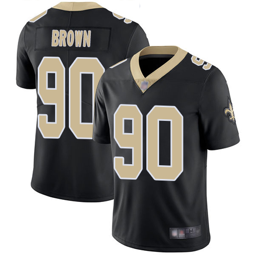 New Orleans Saints #90 Malcom Brown Black Team Color Men's Stitched Vapor Untouchable Limited Jersey Men's