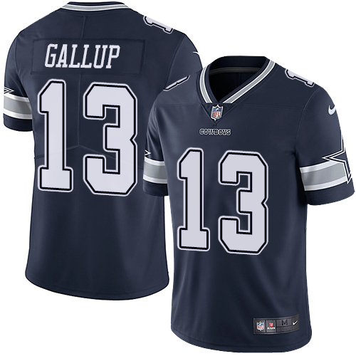 Cowboys #13 Michael Gallup Navy Blue Team Color Men's Stitched Vapor Untouchable Limited Jersey