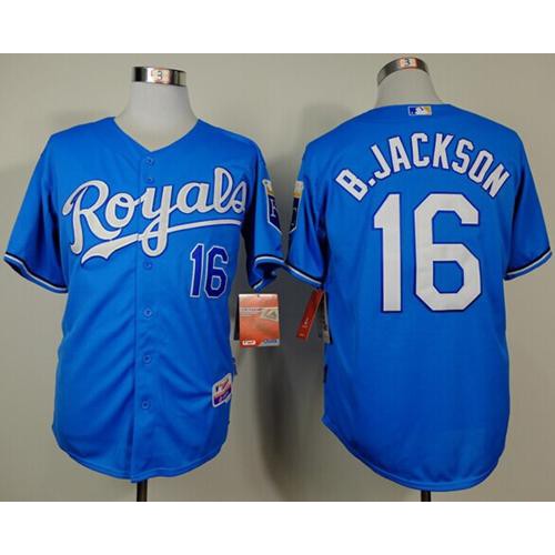 Kansas City Royals #16 Bo Jackson Light Blue Alternate Cool Base Stitched Jersey Men's