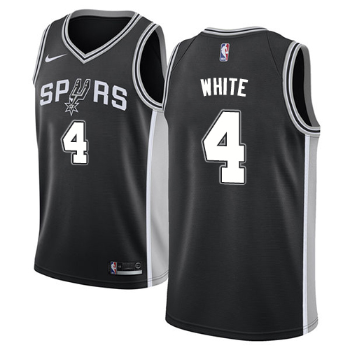 San Antonio Spurs #4 Derrick White Black Womens Swingman Icon Edition Jersey Womens