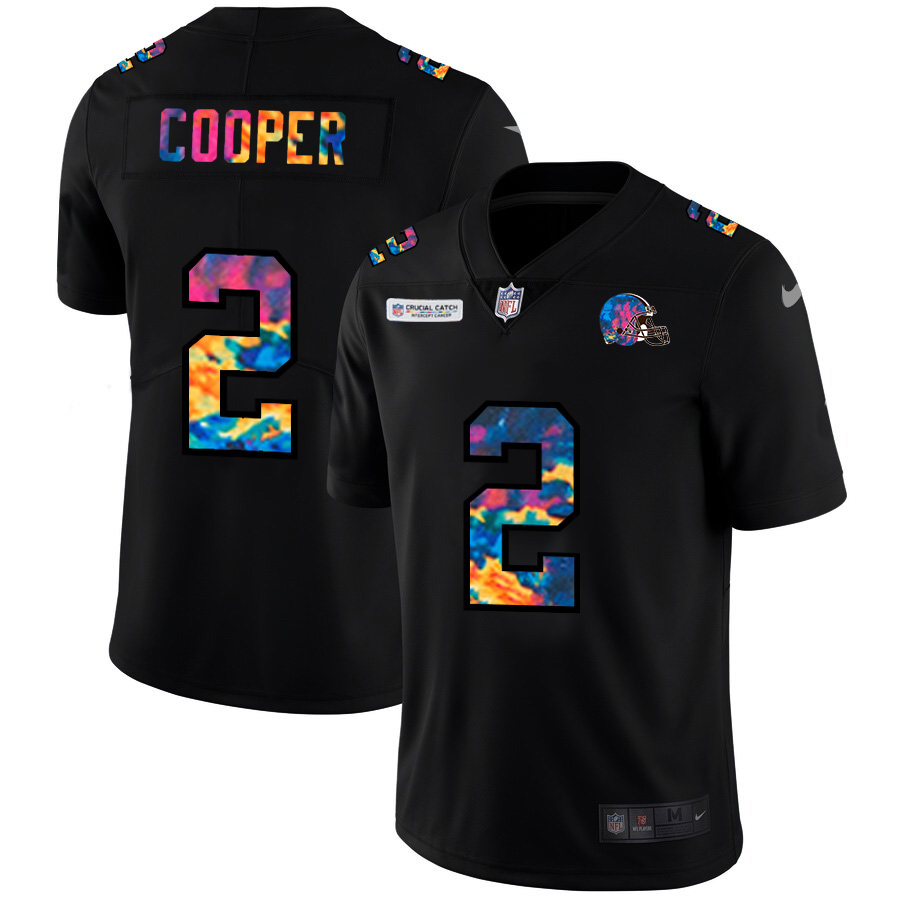 Cleveland Browns #2 Amari Cooper Men's Multi-Color Black 2020 Crucial Catch Vapor Untouchable Limited Jersey