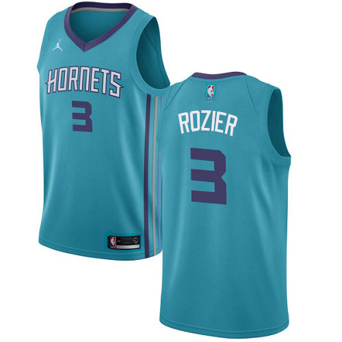 Charlotte Hornets #3 Terry Rozier Teal Jordan Swingman Icon Edition Jersey Mens