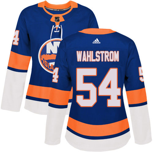 Adidas New York Islanders #54 Oliver Wahlstrom Royal Blue Home Authentic Women's Stitched Jersey Womens
