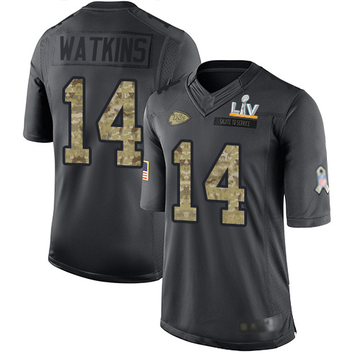 Kansas City Chiefs #14 Sammy Watkins Black Youth Super Bowl LV Bound Stitched Limited 2016 Salute to Service Jersey Youth