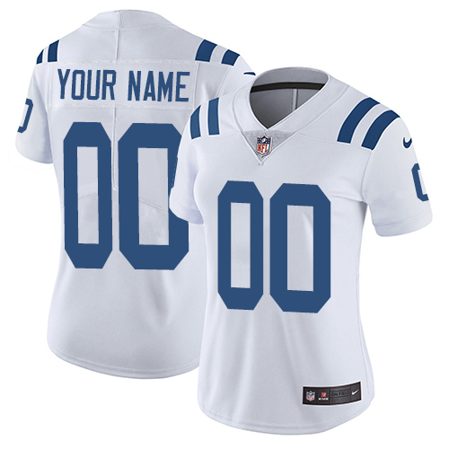 Indianapolis Colts Customized White Stitched Vapor Untouchable Limited Women's Jersey