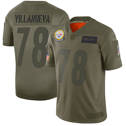 Pittsburgh Steelers #78 Alejandro Villanueva Camo Youth Stitched Limited 2019 Salute to Service Jersey Youth
