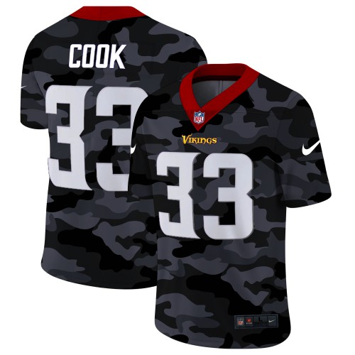 Minnesota Minnesota Vikings #33 Dalvin Cook Men's 2020 Black CAMO Vapor Untouchable Limited Stitched Jersey Men's