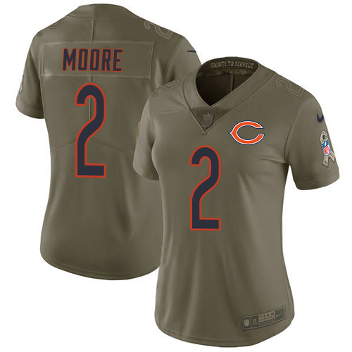 Bears #2 D.J. Moore Olive Women's Stitched Limited 2017 Salute To Service Jersey
