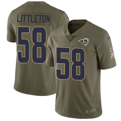 Los Angeles Rams #58 Cory Littleton Olive Men's Stitched Limited 2017 Salute To Service Jersey Men's
