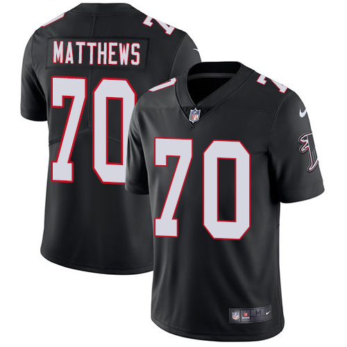 Atlanta Falcons #70 Jake Matthews Black Alternate Men's Stitched Vapor Untouchable Limited Jersey Men's