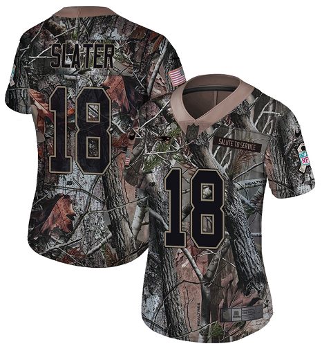 Patriots #18 Matt Slater Camo Women's Stitched Limited Rush Realtree Jersey