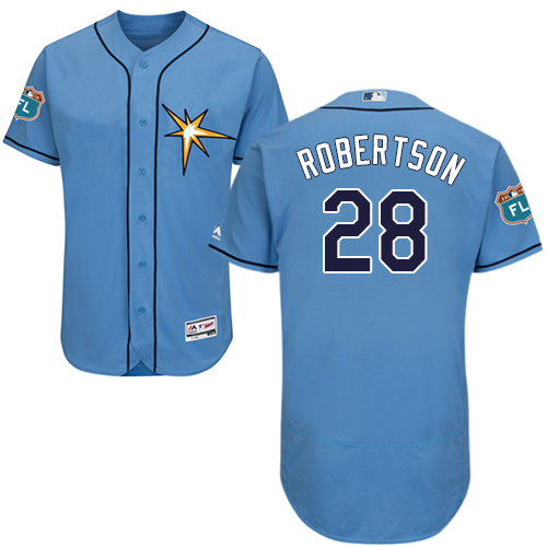 Tampa Bay Rays #28 Daniel Robertson Light Blue Flexbase Authentic Collection Stitched Jersey Men's