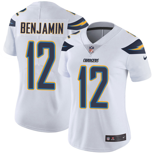 Los Angeles Chargers #12 Travis Benjamin White Women's Stitched Vapor Untouchable Limited Jersey Womens