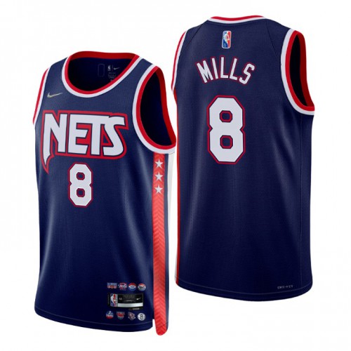 Brooklyn Brooklyn Nets #8 Patty Mills Mens Navy 2021/22 Swingman Jersey - City Edition Mens