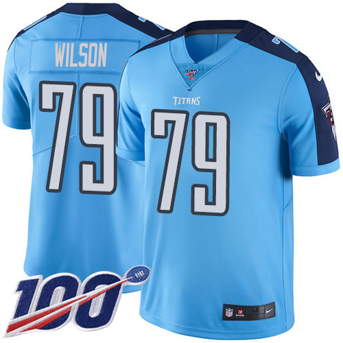 Tennessee Titans #79 Isaiah Wilson Light Blue Men's Stitched Limited Rush 100th Season Jersey Men's