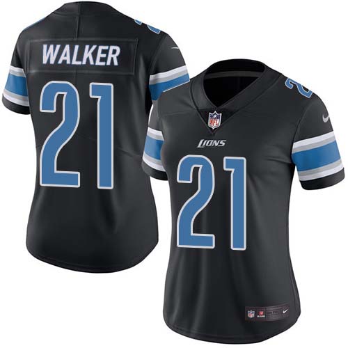 Detroit Lions #21 Tracy Walker Black Women's Stitched Limited Rush Jersey Womens