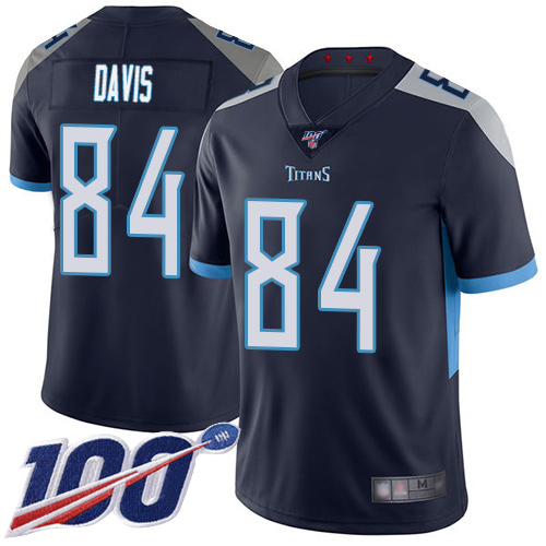 Tennessee Titans #84 Corey Davis Navy Blue Team Color Men's Stitched 100th Season Vapor Limited Jersey Men's