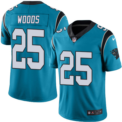 Panthers #25 Xavier Woods Blue Alternate Men's Stitched Vapor Untouchable Limited Jersey