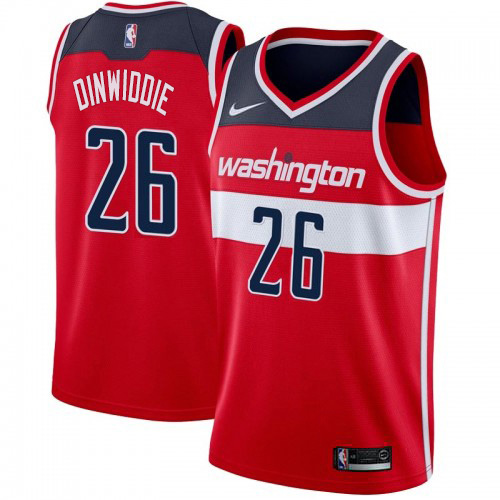Washington Wizards #26 Spencer Dinwiddie Red Swingman Icon Edition Jersey Mens