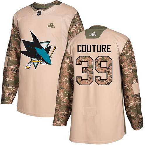Adidas San Jose Sharks #39 Logan Couture Camo Authentic 2017 Veterans Day Stitched Jersey Men's