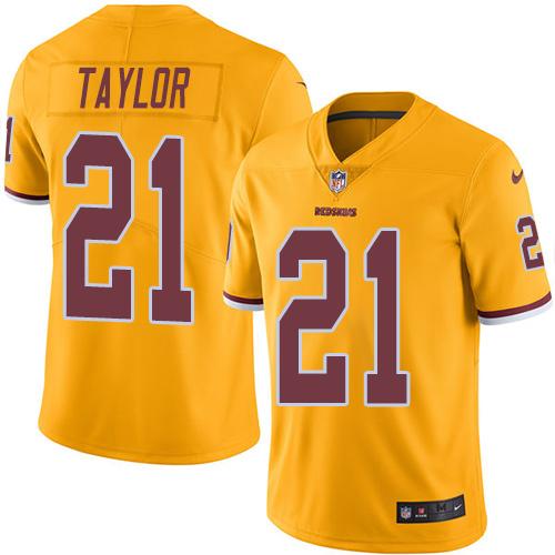 Commanders #21 Sean Taylor Gold Youth Stitched Limited Rush Jersey