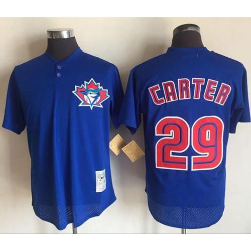 Mitchell And Ness 1997 Toronto Blue Jays #29 Joe Carter Blue Throwback Stitched Jersey Men's