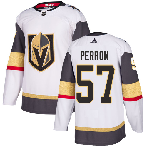 Adidas Golden Vegas Golden Knights #57 David Perron White Road Authentic Stitched Jersey Men's