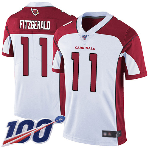 Cardinals #11 Larry Fitzgerald White Men's Stitched 100th Season Vapor Limited Jersey