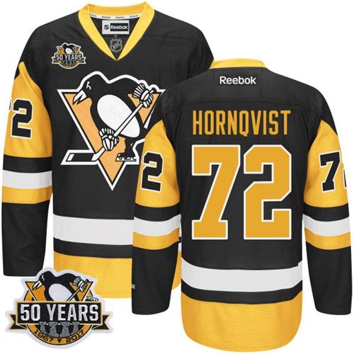 Pittsburgh Penguins #72 Patric Hornqvist Black Alternate 50th Anniversary Stitched Jersey Men's