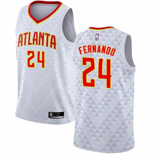 Atlanta Hawks #24 Bruno Fernando White Womens Swingman Association Edition Jersey Womens