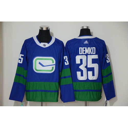 Adidas Vancouver Canucks #35 Thatcher Demko Blue Alternate Authentic Stitched Jersey Men's