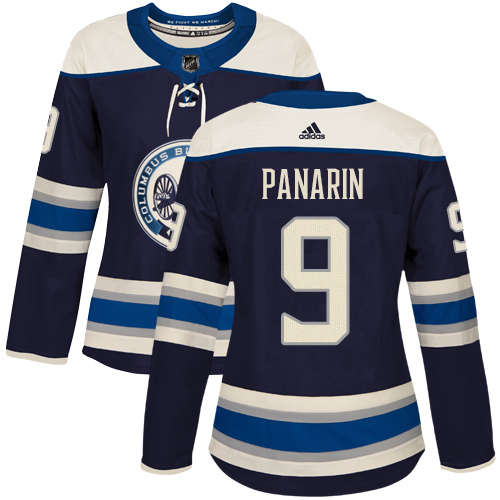 Adidas Columbus Blue Jackets #9 Artemi Panarin Navy Alternate Authentic Women's Stitched Jersey Womens